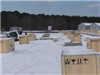 Crates of supplies in the snow